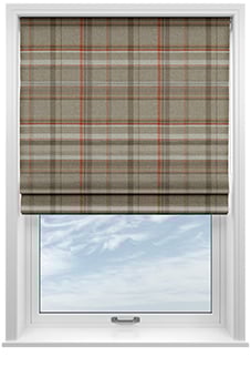 Macrae, Brown Tartan - Motorised Roman Blind